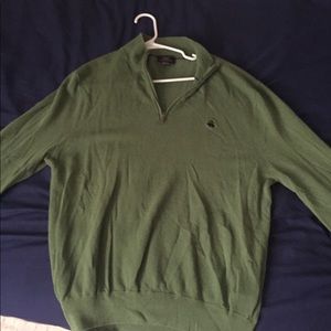 Brooks brothers 1/4 zip olive green pullover